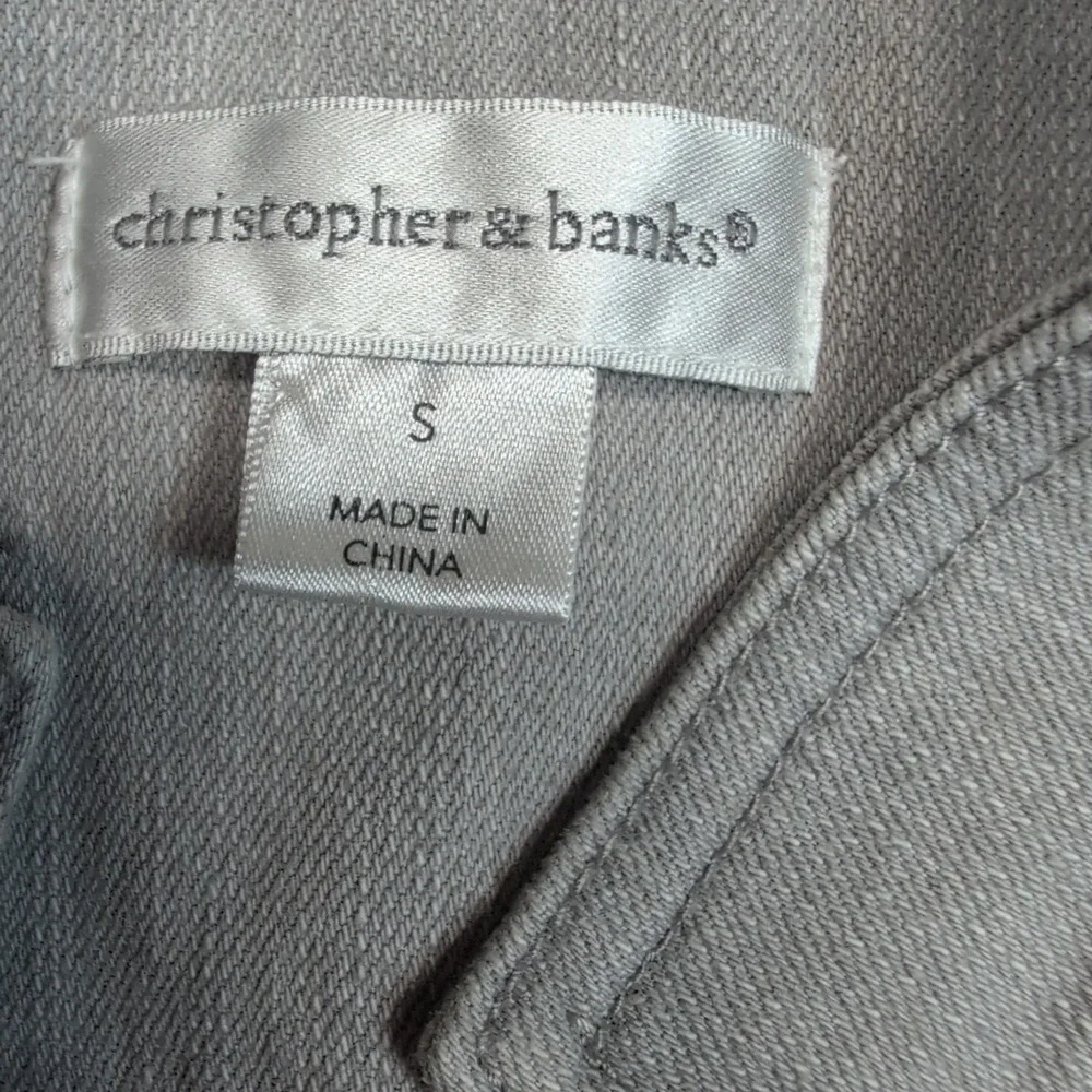 Christopher & Banks Jacket Womens S Gray Denim Open Front Casual Comfort Pockets - Picture 6 of 10